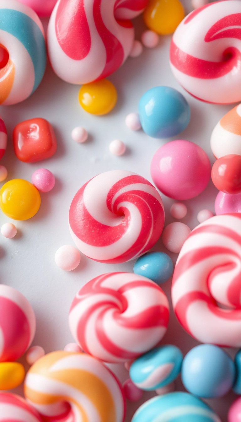 Best AI Mixed Candies Close Up Phone Aesthetic Background